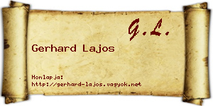 Gerhard Lajos névjegykártya